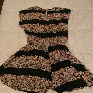 Show Me Your Mumu Black Floral Striped Rowdy Romper